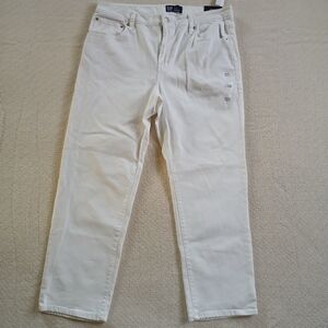 gap ♡ slim boyfriend white jeans